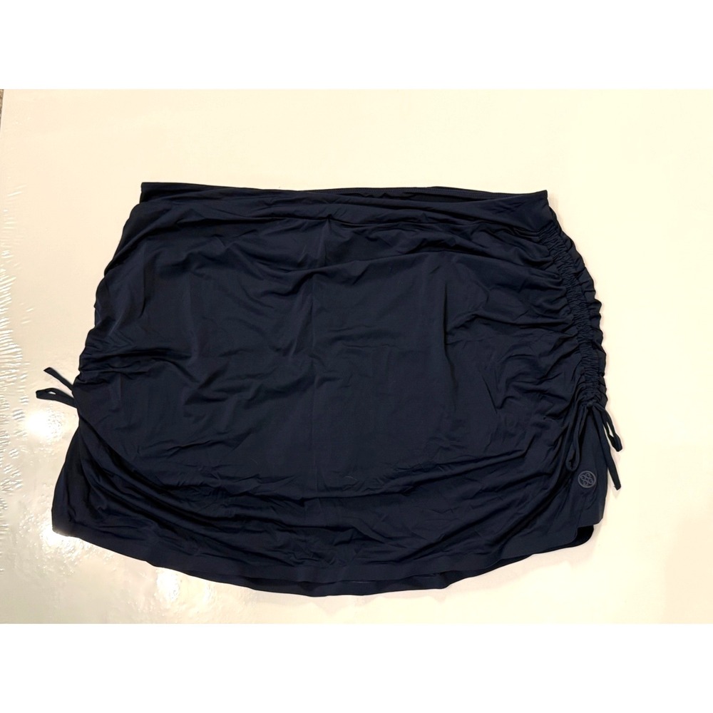 G/Fore Golf Skirt Skort size L navy blue ruched tied sides golf run pickleball